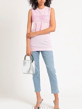 NWT DSQUARED2 Pink Ruffled Tank - XS